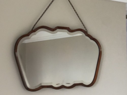 Antique mirror with walnut - antique,