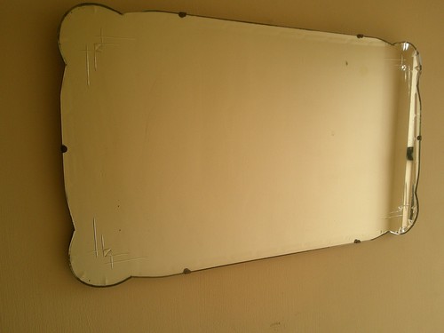 Art deco etched over mantle - art,