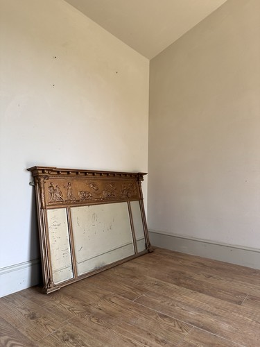 Antique over mantle mirror