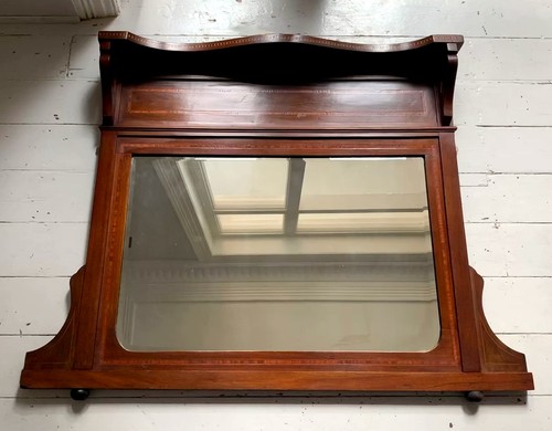 Edwardian over mantle mirror - over,