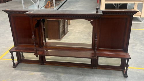 Large antique mantle mirror - mantle,