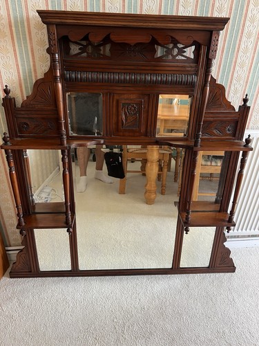 Antique edwardian overmantle - edwardian,