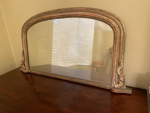 Vintage overmantle mirror - overmantle,